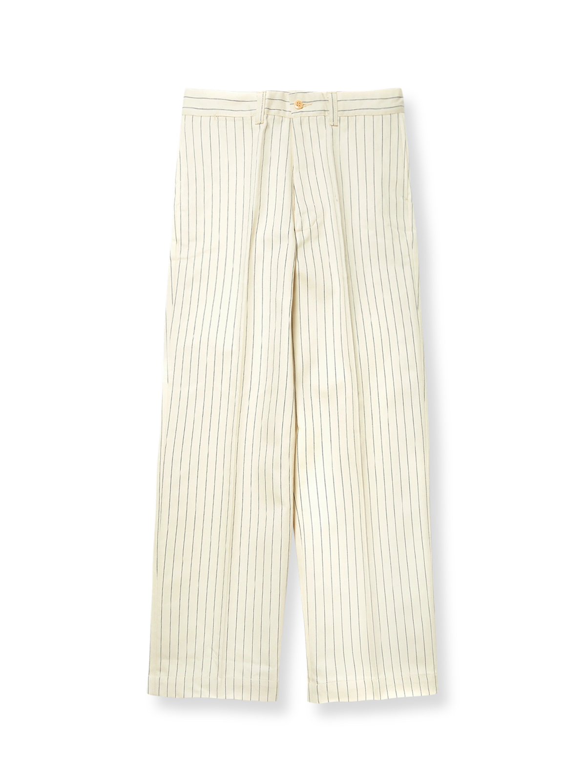 ヴィンテージハイウエスト白ストライプワイドパンツの正面画像