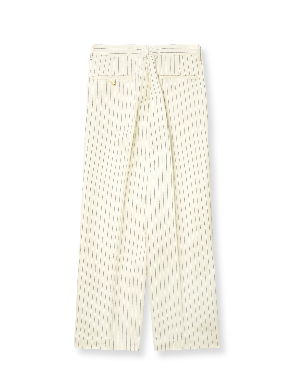 ヴィンテージハイウエスト白ストライプワイドパンツの正面画像