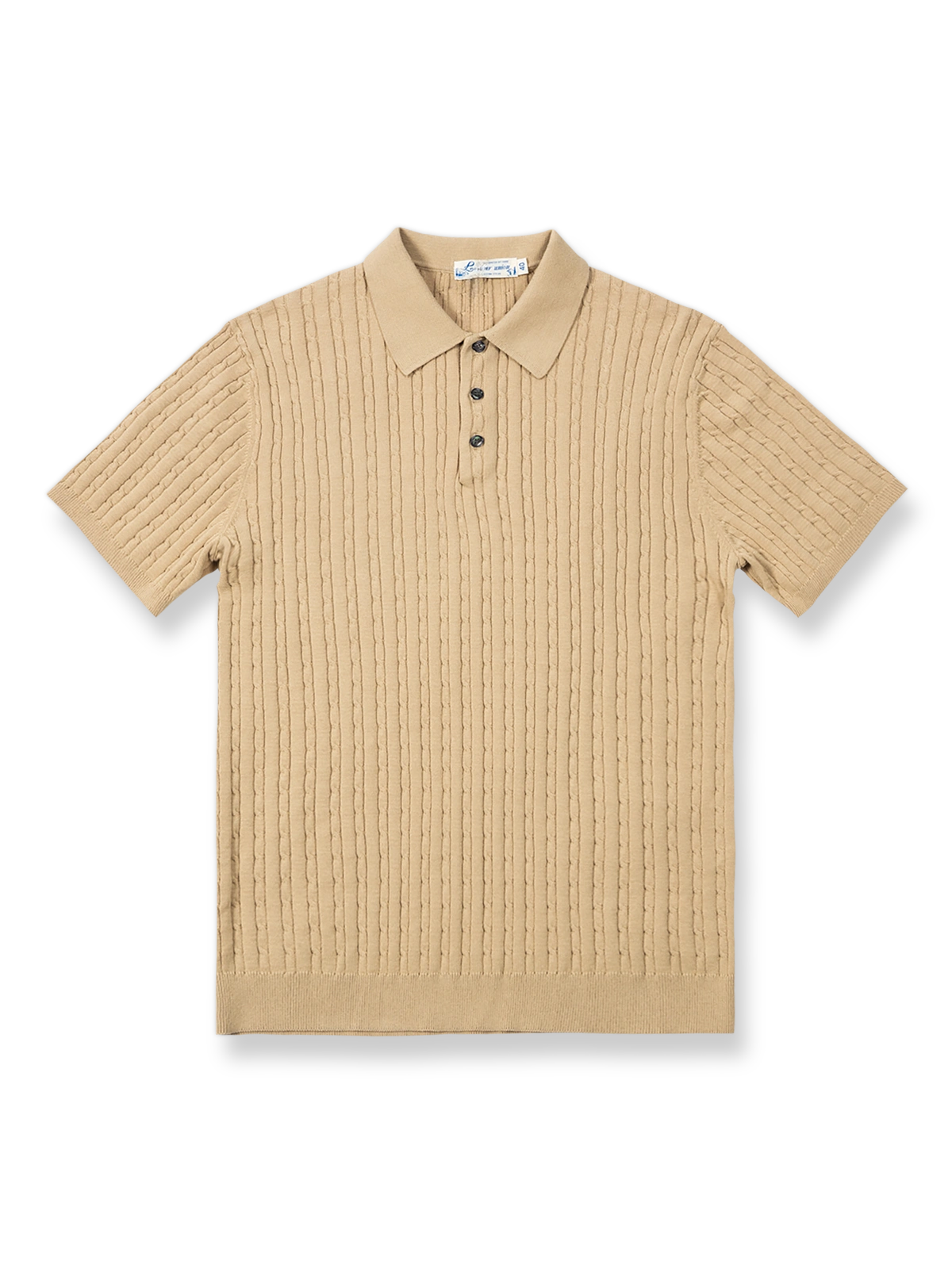 高撚コーマ糸ツイスト柄ポロシャツの正面展示