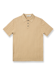 高撚コーマ糸ツイスト柄ポロシャツの正面展示