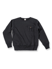 立体ポケット付き クルーネックコットンスウェット