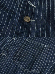 ストライプ柄 デニムワークベスト