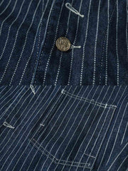 ストライプ柄 デニムワークベスト