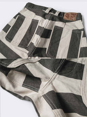 ストライプ柄 色織りモーターサイクルパンツ