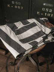 ストライプ柄 色織りモーターサイクルパンツ