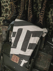 ストライプ柄 色織りモーターサイクルパンツ