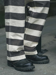 ストライプ柄 色織りモーターサイクルパンツ