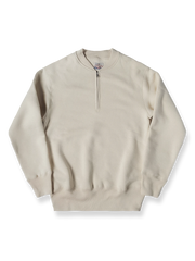 ベースボールカラー ハーフジップスウェット