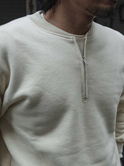 ベースボールカラー ハーフジップスウェット