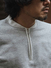 ベースボールカラー ハーフジップスウェット