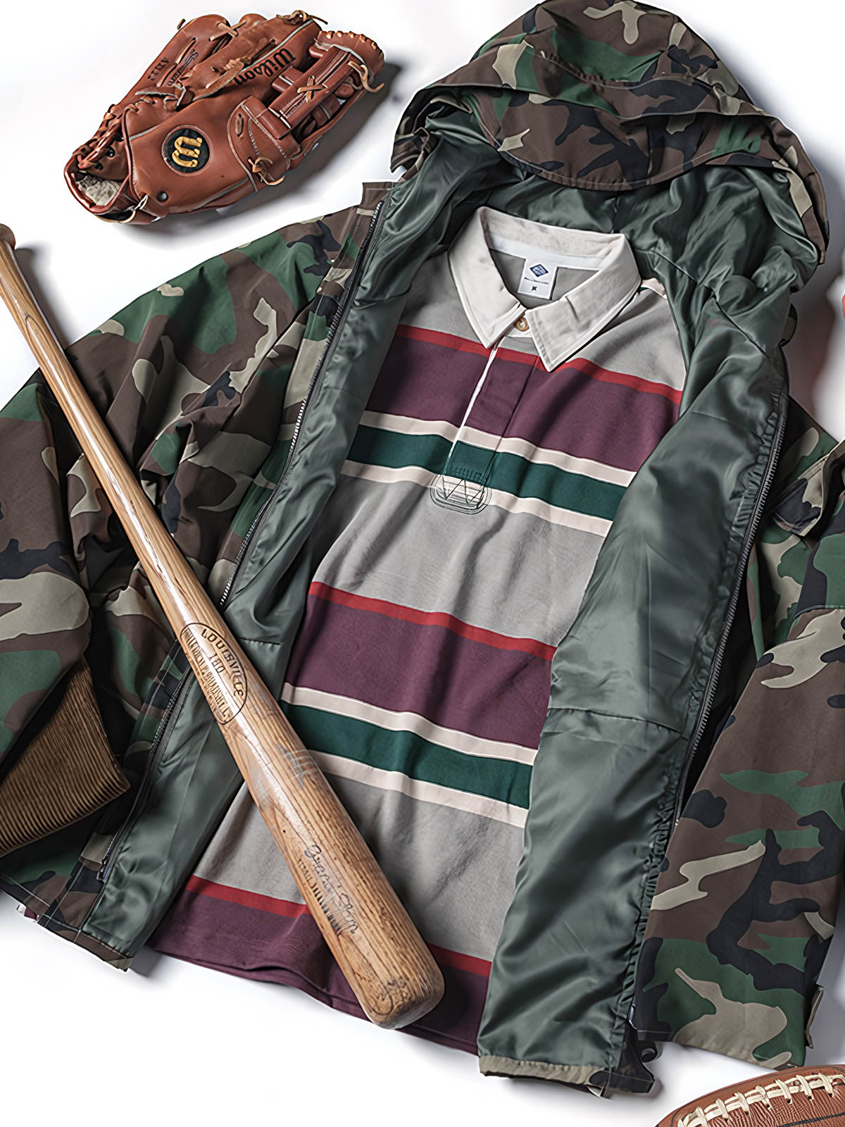 製品画像
グレーとバーガンディを基調としたブロックストライプデザインのラグビーシャツ。太いストライプと細いラインの組み合わせが80-90年代のアメカジカレッジスタイルを忠実に再現したクラシックな一着
詳細画像
ピュアコットン素材の襟元とグレーとバーガンディのブロックストライプ切り替え部分のディテール。丁寧な裁縫技術が際立つ仕上がりで、セロスパン技術によるヘビーウェイト生地の質感が魅力