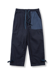 パッチワークドローストリングジョガーワークパンツのフロントビュー
