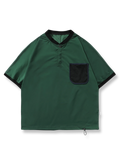 ベースボールカラー ポケット付き半袖Tシャツ