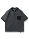 ベースボールカラー ポケット付き半袖Tシャツ