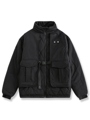 キルティング フェイク レイヤード 中綿ジャケット