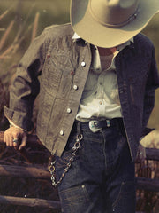 硫化染めセルビッジデニム ライダースジャケット