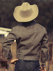 硫化染めセルビッジデニム ライダースジャケット