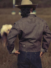 硫化染めセルビッジデニム ライダースジャケット