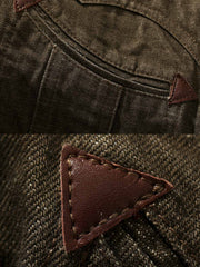 ジグザグ切り替えデザインとラッキーホースシュー刺繍のディテール