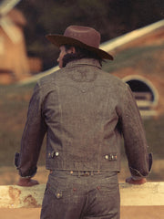 硫化染めセルビッジデニム ライダースジャケット