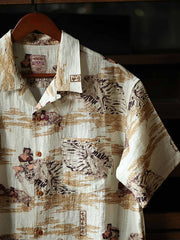 浮世絵スタイル ハワイアンフルプリント シャツ