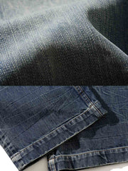 扎染ダメージ 加工ワイドレッグハイウエスト デニムパンツ