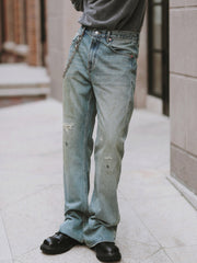 泥染め ヴィンテージ デニムフレアパンツ