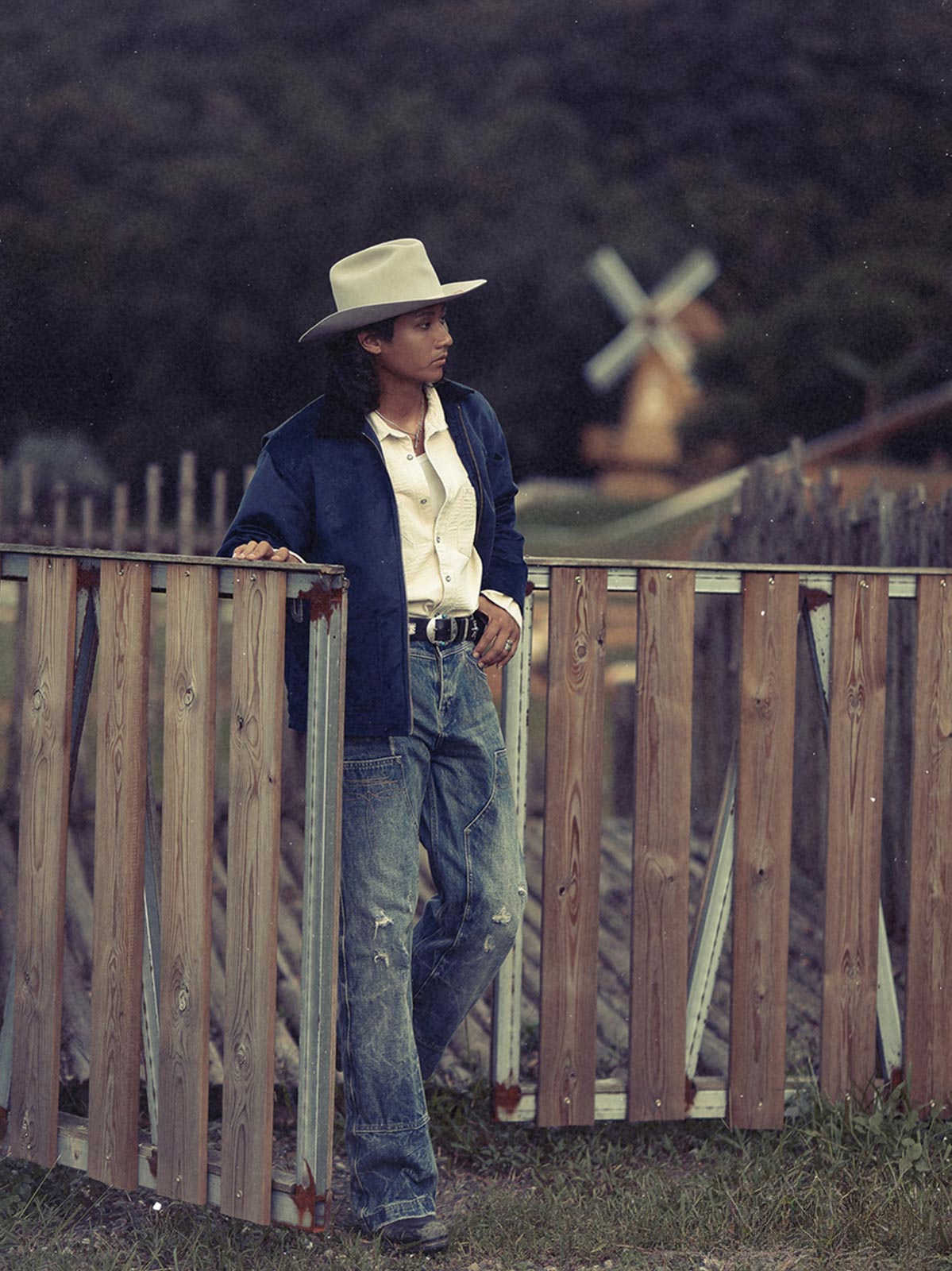 ミシガンワークジャケットを着用したヴィンテージスタイリング例