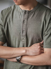ヘンリーネック半袖Tシャツ