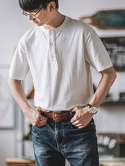 ヘンリーネック半袖Tシャツ