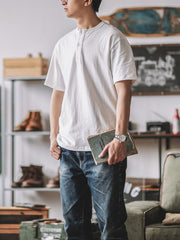 ヘンリーネック半袖Tシャツ