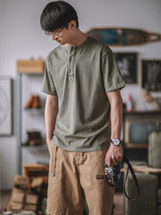 ヘンリーネック半袖Tシャツ