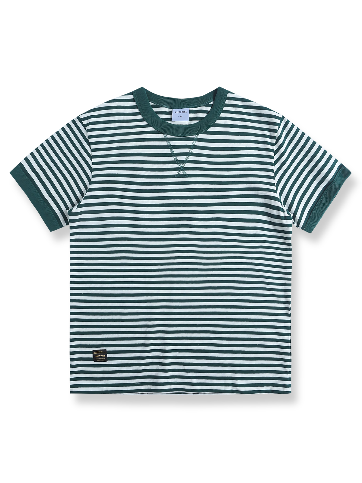 ヘビーウェイトブルーアンドホワイトストライプセーラーショートスリーブTシャツ正面図