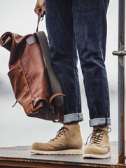 牛革スエード ミッドカット ブーツ