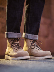 牛革スエード ミッドカット ブーツ