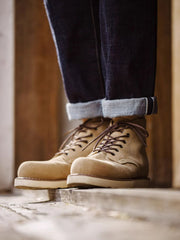 牛革スエード ミッドカット ブーツ