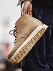 牛革スエード ミッドカット ブーツ