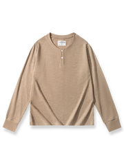 スラブコットンヘビーウェイト320g無地長袖ヘンリーネックTシャツの全カラー画像