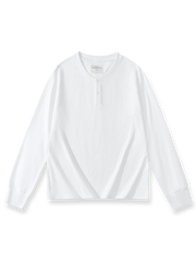 スラブコットンヘビーウェイト320g無地長袖ヘンリーネックTシャツの全カラー画像