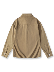 ヘリンボーンエンジニアワークウェア風長袖シャツの全体展示