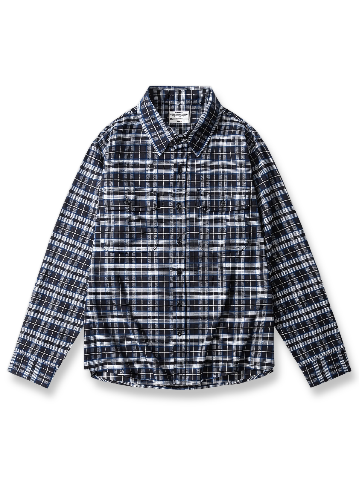 厚手の軽い起毛加工格子柄シャツの全体画像