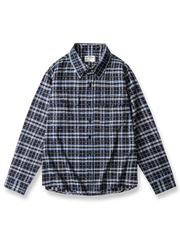 厚手の軽い起毛加工格子柄シャツの全体画像