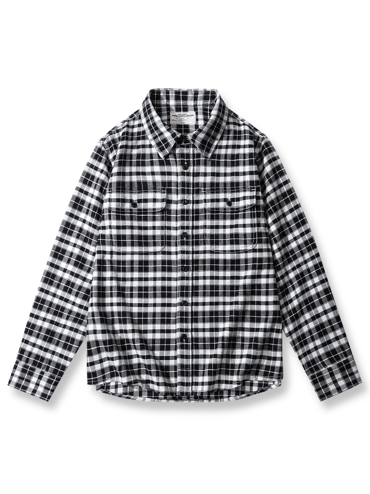 厚手の軽い起毛加工格子柄シャツの全体画像