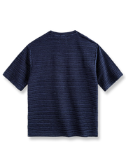 アメリカンヴィンテージスタイルのニットジャカードウェーブ柄Tシャツの全体像