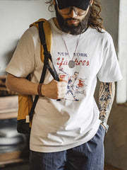 ニューヨーク野球チームロゴ刺繍Tシャツ