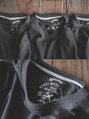 詳細画像:クルーネックリブデザインのディテール