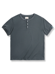 クラシック ヘンリーネック ピュアコットンTシャツ