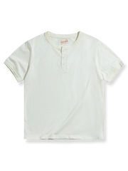 クラシック ヘンリーネック ピュアコットンTシャツ