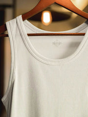 リブ編み スリムフィット コットンタンクトップ