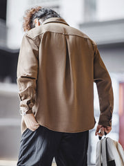 無地2色 ワッフル長袖シャツ